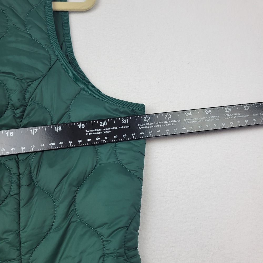 Coldwater Creek Womens Puffer Vest Green Quilted Longline Full Zip Size M 605759 - Picture 3 of 14